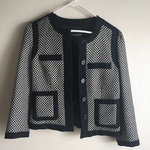 Club Monaco: black colorblock button blazer